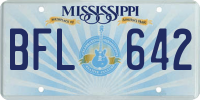 MS license plate BFL642