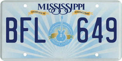 MS license plate BFL649