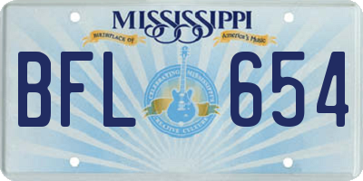 MS license plate BFL654