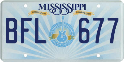MS license plate BFL677