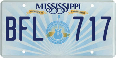 MS license plate BFL717