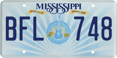 MS license plate BFL748