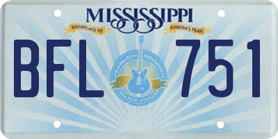 MS license plate BFL751