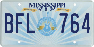 MS license plate BFL764