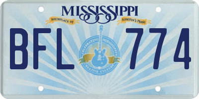 MS license plate BFL774