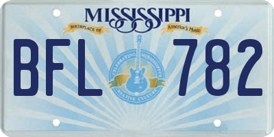 MS license plate BFL782