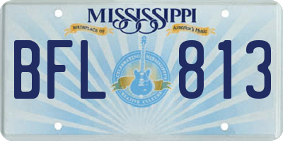 MS license plate BFL813