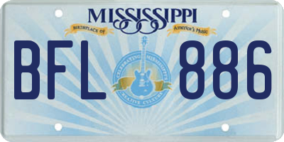 MS license plate BFL886
