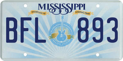 MS license plate BFL893