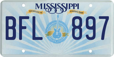 MS license plate BFL897