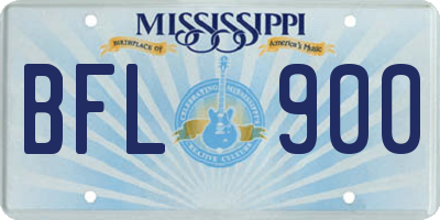 MS license plate BFL900