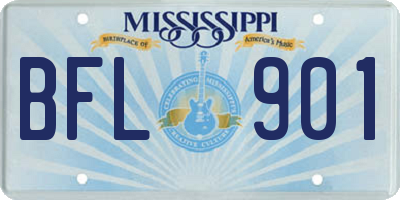 MS license plate BFL901
