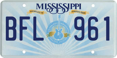 MS license plate BFL961