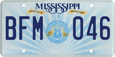 MS license plate BFM046
