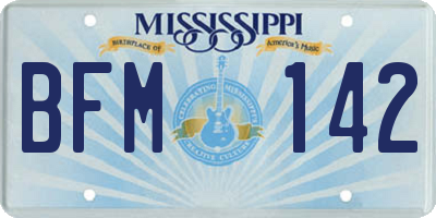 MS license plate BFM142