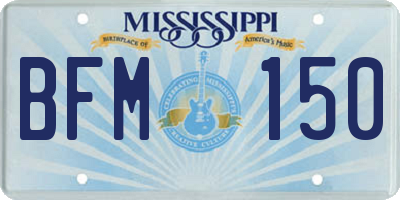 MS license plate BFM150
