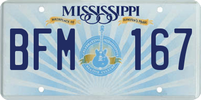 MS license plate BFM167