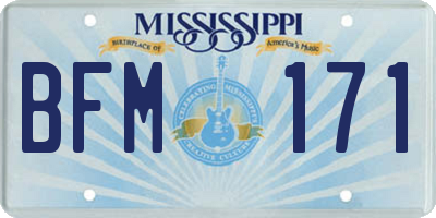 MS license plate BFM171