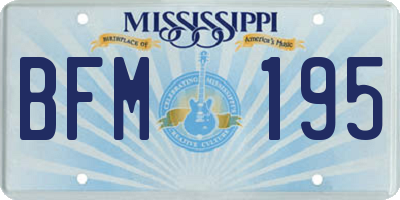 MS license plate BFM195