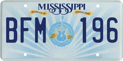 MS license plate BFM196