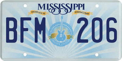 MS license plate BFM206