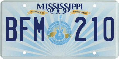 MS license plate BFM210