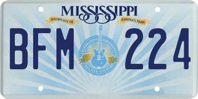 MS license plate BFM224