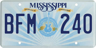 MS license plate BFM240