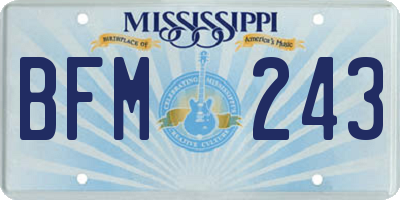 MS license plate BFM243