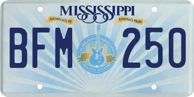 MS license plate BFM250