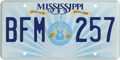 MS license plate BFM257