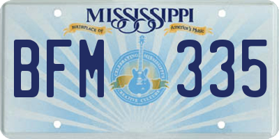 MS license plate BFM335