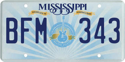 MS license plate BFM343