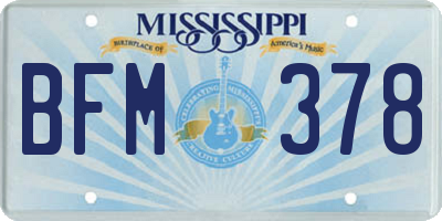 MS license plate BFM378