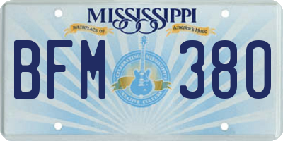 MS license plate BFM380
