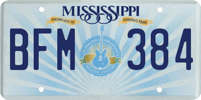 MS license plate BFM384