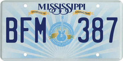 MS license plate BFM387