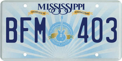 MS license plate BFM403