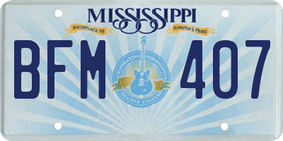MS license plate BFM407