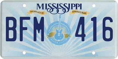 MS license plate BFM416