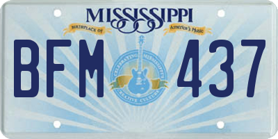 MS license plate BFM437