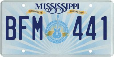 MS license plate BFM441