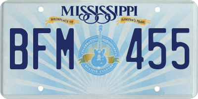 MS license plate BFM455