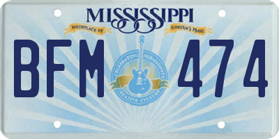 MS license plate BFM474