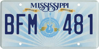 MS license plate BFM481