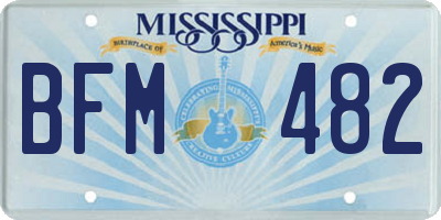 MS license plate BFM482