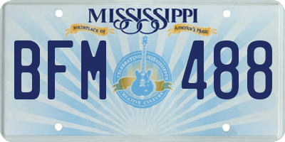 MS license plate BFM488