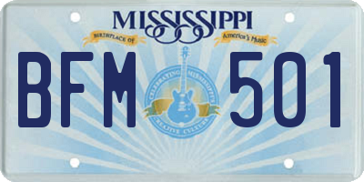 MS license plate BFM501