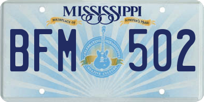 MS license plate BFM502