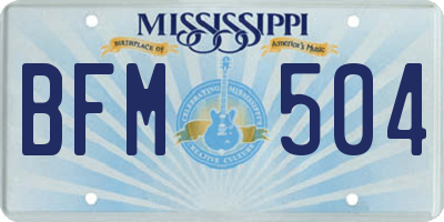 MS license plate BFM504